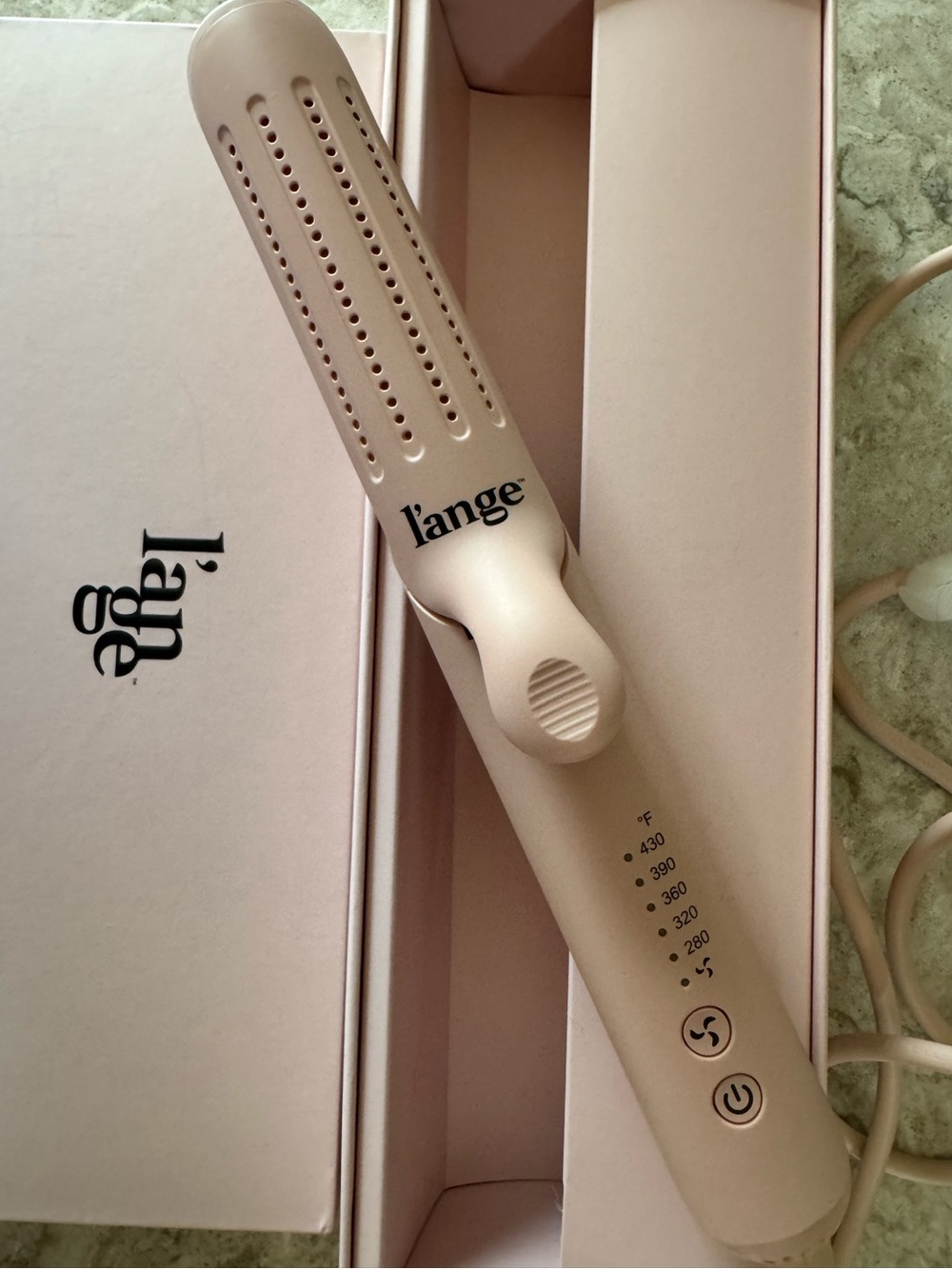 L’ange Le Duo 360° Airflow Styler Hair Straightener & Curler | Blush Pink | EUC